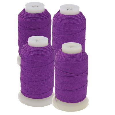 The Beadsmith Pure Silk Cord Plum, 4 Assorted Sizes (E, F, FF & FFF),1/2 Oz Each