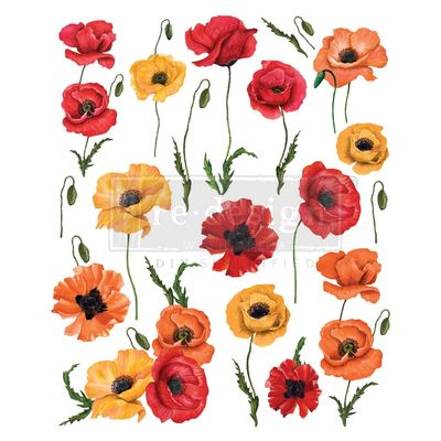 Redesign with Prima Poppy Gardens Design Size 24''x30'' Furniture Transfer Bathroom Nightstands Table Decor Transfers Wall Decals St. Patrick's Day, Easter Decorations, Great Mother Gifts