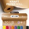 Brown Kraft Paper Roll 48" x 2160" (180 feet), Pack of 4 - USA-Made Brown Packing Paper 30lb Thickness for Moving, Shipping, Crafts/Arts - 100% Recycled Natural Wrapping Material by IDL Packaging view 4