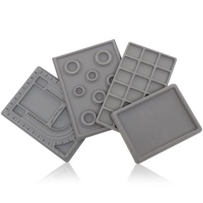 VICASKY 4pcs Bead Design Trays Measurement Board Jewelry Making Storage Box for Bracelets Necklaces Beading Supplies Organizer for Jewelry Craft