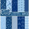 MIAHART 30 Sheets Merry Christmas Pattern Paper Set A4 Size 10 Designs Festival Decorative Craft Paper Double-Sided for Card Making Scrapbook, Blue and White view 1