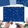 MIAHART 30 Sheets Merry Christmas Pattern Paper Set A4 Size 10 Designs Festival Decorative Craft Paper Double-Sided for Card Making Scrapbook, Blue and White view 3