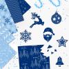 MIAHART 30 Sheets Merry Christmas Pattern Paper Set A4 Size 10 Designs Festival Decorative Craft Paper Double-Sided for Card Making Scrapbook, Blue and White view 4