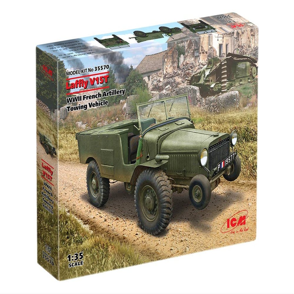 ICM 35570 - Plastic Military Vehicle Model Kit Laffly V15T, WWII French Artillery Towing Vehicle - Scale 1:35