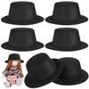 STOBOK Miniature Formal Hats 6Pcs - Black Tops, Small Fabric Ornaments for DIY Crafts, Party Accessory Decoration (5.23/13.3cm Black Santa Hat) view 1