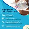 NGOODIEZ DTF Transfer Film Sheets A4 8.5" x 11" 100 Sheets - Premium DTF Paper for DTF Printer - Double-Sided Glossy, 5-Layer Coating for T-Shirt Heat Transfer - DTF Transfer Sheets view 2
