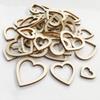 100pcs Heart Shape Wooden Embellishments Wood Craft Pendant Wooden Chips for Arts Crafts DIY Wedding Decoration view 3