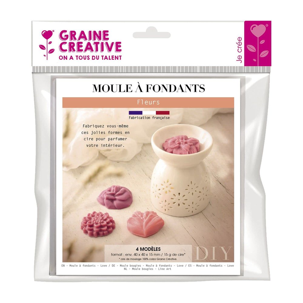 GRAINE CREATIVE Mold 4 Wax Shapes for Candle - Flowers