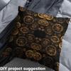 Golden Ndustrial Gear Fabric by The Yard, Steampunk Style Upholstery Fabric for Chairs, Sofa, Clocks Theme Quilt, Mechanical Device Indoor, Craft Patchwork DIY Gift Idea, 10 Yards, Black view 4
