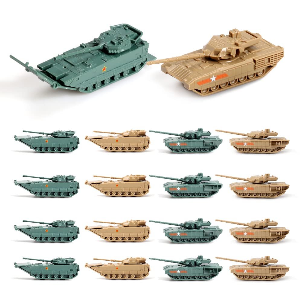 ViiKONDO 1/144 Scale Toy Tank Model Kit Military Vehicle Russian T-14 Armata vs China ZTD-05 Army Assembly Tabletop Wargame Diorama Hobby Building 16PCS