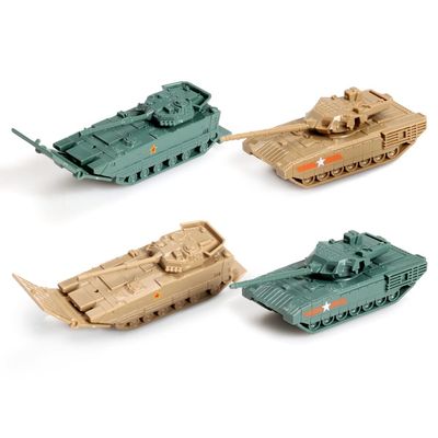 ViiKONDO 1/144 Scale Toy Tank Model Kit Military Vehicle Russian T-14 Armata vs China ZTD-05 Army Assembly Tabletop Wargame Diorama Hobby Building 4PCS