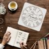 FINGERINSPIRE 11.8x11.8 in Family Clock Stencil - Create DIY Crafts with Time Spent Words Plastic Reusable Decor Stencil for Painting view 3