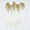 Zamihalaa - Gold Dipped Natural White Feathers for Crafts DIY Decor Feathers for Crafts Wedding Feathers for Jewelry Making Plumes view 3