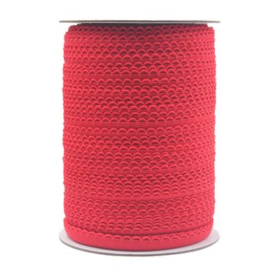 Bristlegrass Picot Loop Elastic Band for Sewing 3/8" 10mm Roll Spool Decorative Frilly Lace Stretchy Ribbon for Lingerie Underwear Sewing Trim (E-3/8 Inch x 50 Yards,RED)