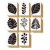 8 Pieces Wood Rubber Stamps Plant Decorative Leaf Monstera Green Design Set for DIY Crafting, Scrapbook, Painting, Letters Diary, Card Making, Gift WAKUWAKU Made in Japan Tokyo view 1