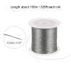 HARFINGTON 2pcs 0.2mm Nylon Cord Satin Silk Trim Beading String Chinese Knotting Cord Hand Knitting String Bracelet Thread for Bracelets, Beading, DIY Making, Ornaments, Grey, 328ft view 2