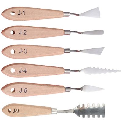 VICASKY 6pcs Oil Painting Knives Ergonomic Handle Versatile Art Painting Tools for Mixing Spreading Smoothing for Artists Students Hobbyists