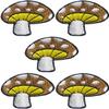 Ranger Return Set 5 of Small Cute Mini Mushroom Shape Tiny Decal Applique Sew Iron on Embroidered Patches - Brown (MUSH-BR03-MINI5) view 1