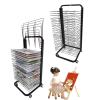 SOBS Wire Art Drying Rack Flexible Shelves Mobile Art Cart for Painting Panels Artwork Canvas Storage, Stackable Metal Steel Art Rack for Classroom, Art Studio, Black Powder Coated Finish view 1