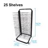 SOBS Wire Art Drying Rack Flexible Shelves Mobile Art Cart for Painting Panels Artwork Canvas Storage, Stackable Metal Steel Art Rack for Classroom, Art Studio, Black Powder Coated Finish view 2