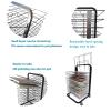 SOBS Wire Art Drying Rack Flexible Shelves Mobile Art Cart for Painting Panels Artwork Canvas Storage, Stackable Metal Steel Art Rack for Classroom, Art Studio, Black Powder Coated Finish view 3