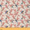 Feelyou Birds Fabric by The Yard, Farmhouse Cute Birds Floral Upholstery Fabric for Chairs, Nature Flowers Tree Branches Decorative Waterproof Outdoor Fabric, 1 Yard, Red Blue view 1