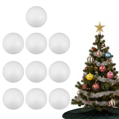 DOITOOL 10 Pcs Foam Balls for Crafts 1.6 Inch, White Christmas Ornaments Balls for DIY Crafting Xmas Hangign Decoration, Wedding Birthday Arts School Projects