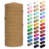 Macrame Cord 2mm x 220Yards (656Feet), Natural Cotton Macrame Rope - 2 Strands Twisted Macrame Cotton Cord for Wall Hanging, Plant Hangers, Crafts, Gift Wrapping and Wedding Decorations, Caramel view 1
