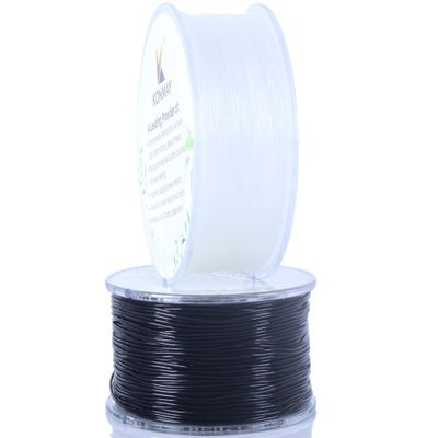 KONMAY 2 Rolls 1.2mm Round Stretchy Bracelet Strings with Organizing Case, 88 Yards Black and White Crystal Elastic Thread Cord for Jewelry Bracelets Making and Beading
