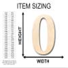 Unfinished Wood Cambria Number 0 Shape Craft up to 46" DIY 14" / 1/2" view 2