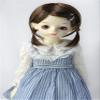 1/3 SD DOD Doll Wigs JD509 8-9inch 21-23cm Synthetic Mohair Nature Short Twins Braided Ponytails Country Girl BJD Hair (Blend Brown) view 1
