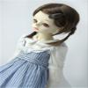 1/3 SD DOD Doll Wigs JD509 8-9inch 21-23cm Synthetic Mohair Nature Short Twins Braided Ponytails Country Girl BJD Hair (Blend Brown) view 3