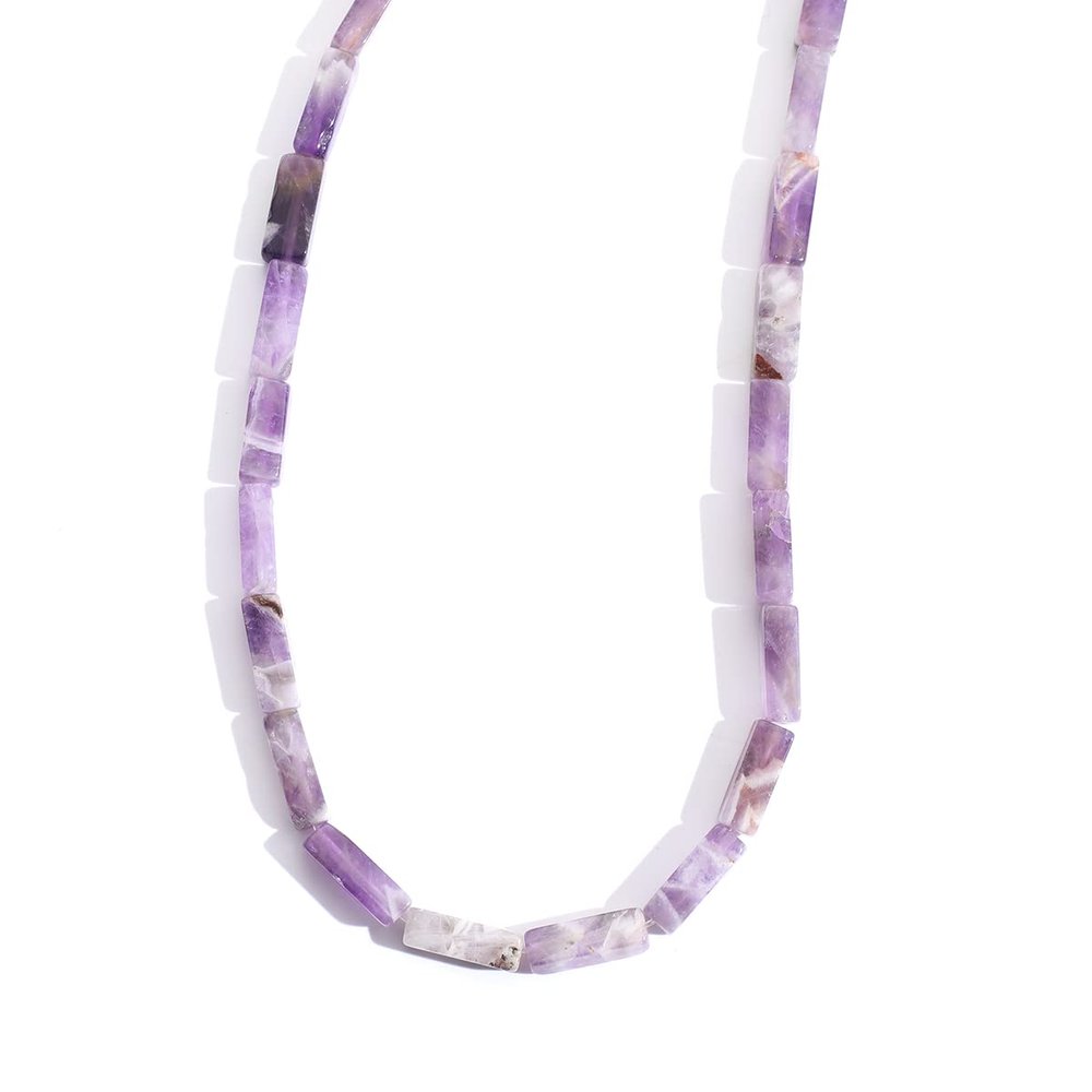 4X13MM Rectangular Column Natural Stone Amethyst Gemstone Loose Beads Tube Energy Stone Healing Power for Jewelry Making DIY Bracelets Earring Making