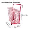 SOBS Mobile Art Rack Stackable Metal Steel Artwork Storage Display Rack Wire Art Drying Rack with 16 Shelves for Classroom Painting Crafts, Ideal for Schools and Art Clubs, Red (Size : 39x29x89cm) view 2