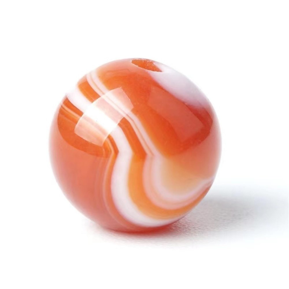 100Pcs Natural Stone 6mm Red Striped Agate Round Loose Gemstone Energy Healing Beads Hole Size 1mm DIY Smooth Beads for Bracelet Necklace Earrings Jewelry Making