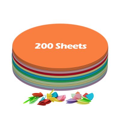 Ezyaid Construction Paper Circles with Assorted Colors 5 Inch, Multicolor Crafting Paper 200 Sheets for DIY Arts and Crafts, Classroom Decor, Bulletin Boards