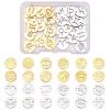 Cheriswelry 24Pcs Titanium Steel Twelve Constellation Links Connectors Golden Stainless Steel Flat Round with Zodiac Sign Link Charms 12mm for DIY Necklace Bracelet Earring view 1