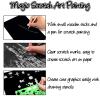 ZOCONE Scratch Paper Art Set, 50 Sheets 8x11in Black Coated Scratchboard Large Scratch Paper with Wooden Styluses and Stencils, DIY Scratch Painting Art Paper for Kids Adults Birthday Christmas Gift view 3
