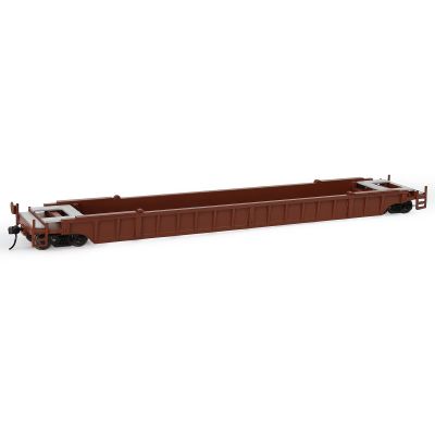Evemodel C8759 1pc HO Scale 53ft Well Car 1:87 Concave Bottom 53' Flat Car Wagon (1pc - Brown)