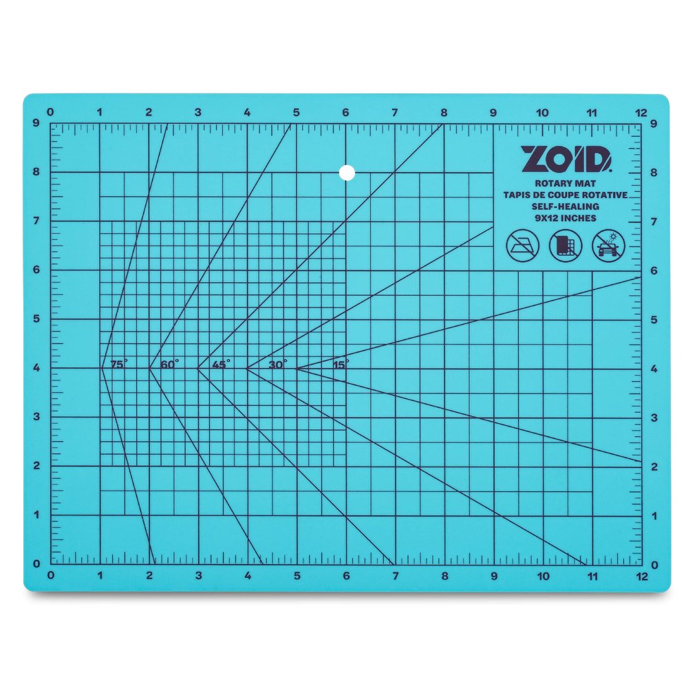 Zoid 9" x 12" Self-Healing Cutting Mat, PVC Grid Mat, Crafting and Sewing Mat for Multiple Projects, Arts and Crafts, Silhouette Cutting, Cyan/Purple BP