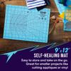Zoid 9" x 12" Self-Healing Cutting Mat, PVC Grid Mat, Crafting and Sewing Mat for Multiple Projects, Arts and Crafts, Silhouette Cutting, Cyan/Purple BP view 3