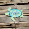 Sea Turtle Craft Shape Unfinished Cutout, Wooden DIY Summer Cutout, Paintable MDF view 2