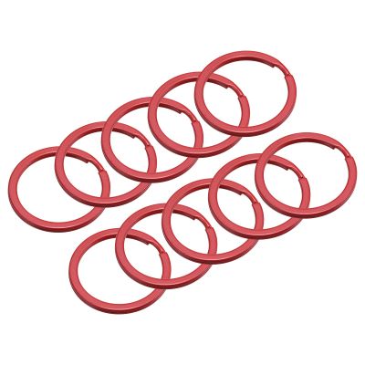 uxcell Split Keychain Rings, 30mm/1.2inch Round Flat Key Holder for Keys Organization, Decoration, Carbon Steel, Red, 24Pcs