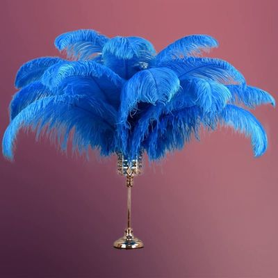 Lake Blue Ostrich Feather Decor 15-70cm Ostrich Feathers for Crafts Table Centerpieces Manmade Decoration Fly Tying Materials - 10 Pcs