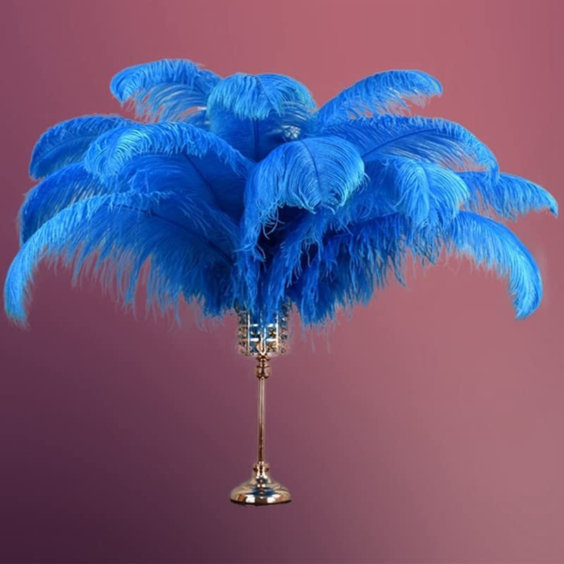 Lake Blue Ostrich Feather Decor 15-70cm Ostrich Feathers for Crafts Table Centerpieces Manmade Decoration Fly Tying Materials - 10 Pcs