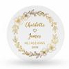 100 Pcs Custom Gold Foil Stickers - Personalized Transparent Decorative Labels for Wedding Favors, Envelope Seals, Gift Wrapping & Business Packaging - Waterproof Real Foil Vinyl (Heart Wreath) view 1
