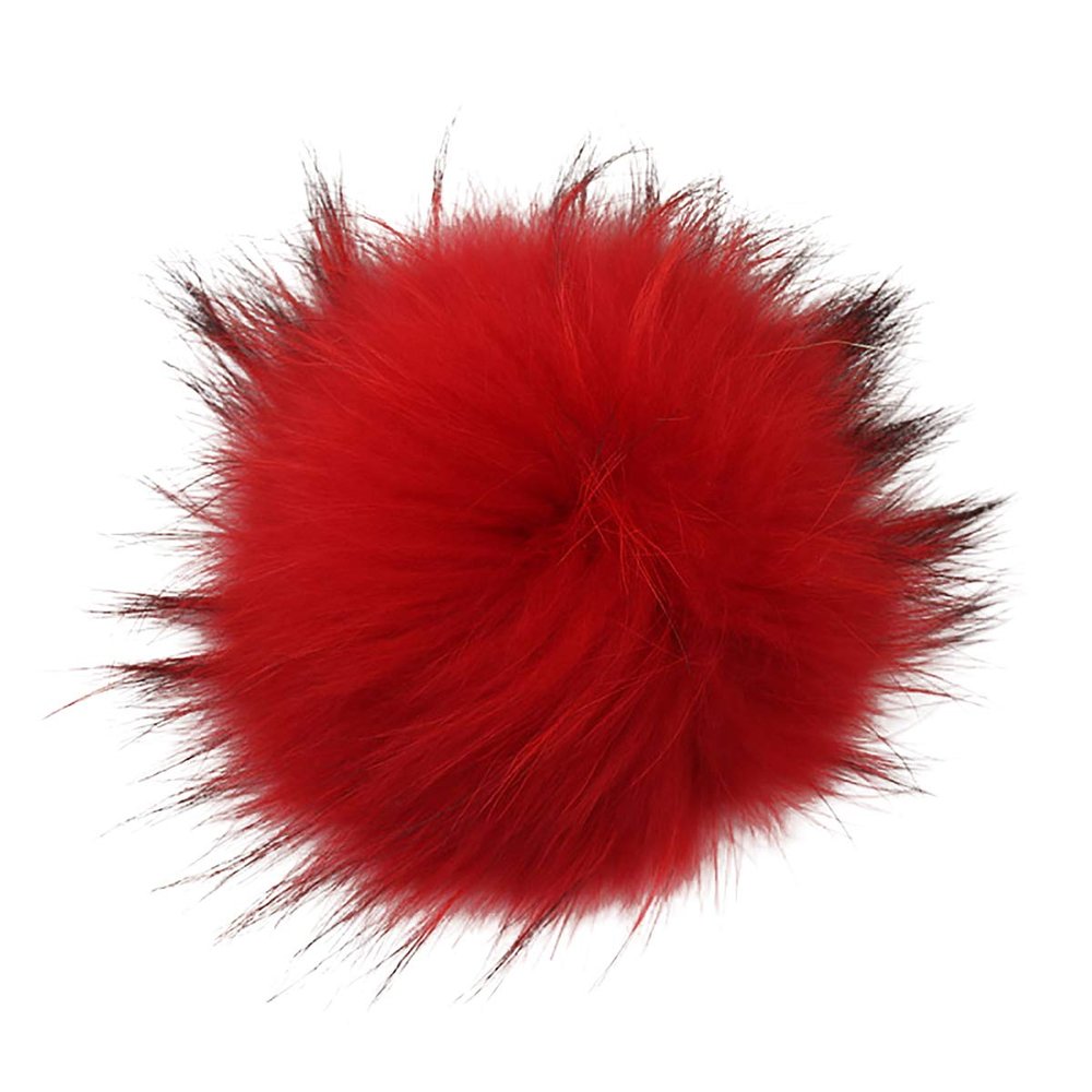 homeemoh 13-14 cm Furry Faux Fur Pom Pom with Snap, Detachable Pompom Balls for Knit Hats Bags Shoes