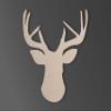 Wooden Buck Head with Antlers -Wooden Cutout, Wall Art, Home Decor, Wall Hanging, Unfinished and Available in Many Sizes view 2
