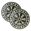 2 PCS AliPlus Viking Vegvisir Patches Helm of Awe Patches Luminous PVC Rubber Patch Tactical Morale Patch Hook Backed(White) view 1