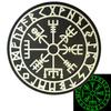 2 PCS AliPlus Viking Vegvisir Patches Helm of Awe Patches Luminous PVC Rubber Patch Tactical Morale Patch Hook Backed(White) view 2